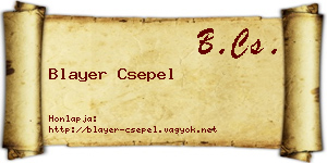 Blayer Csepel névjegykártya